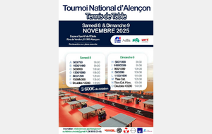 31e Tournoi National d'Alençon - 8 et 9 novembre 2025